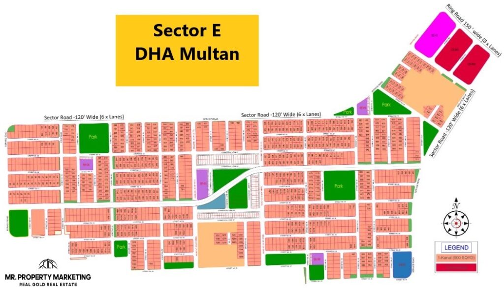 Sector E Drawing Layout Plan Defense Housing Authority Multan DHA