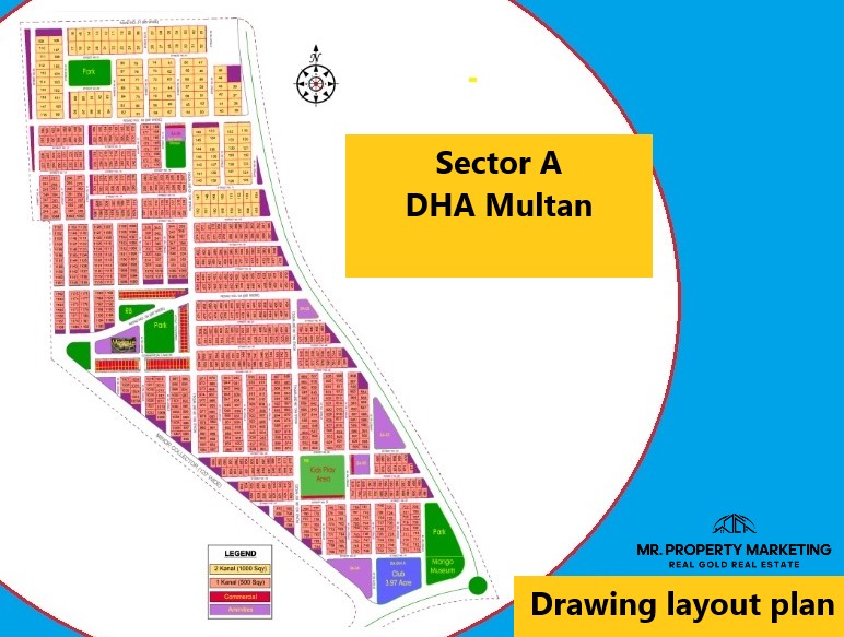 Sector A Drawing Layout Plan Defense Housing Authority Multan DHA