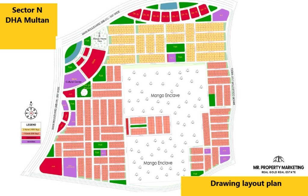 Sector N Drawing Layout Plan Defense Housing Authority Multan DHA